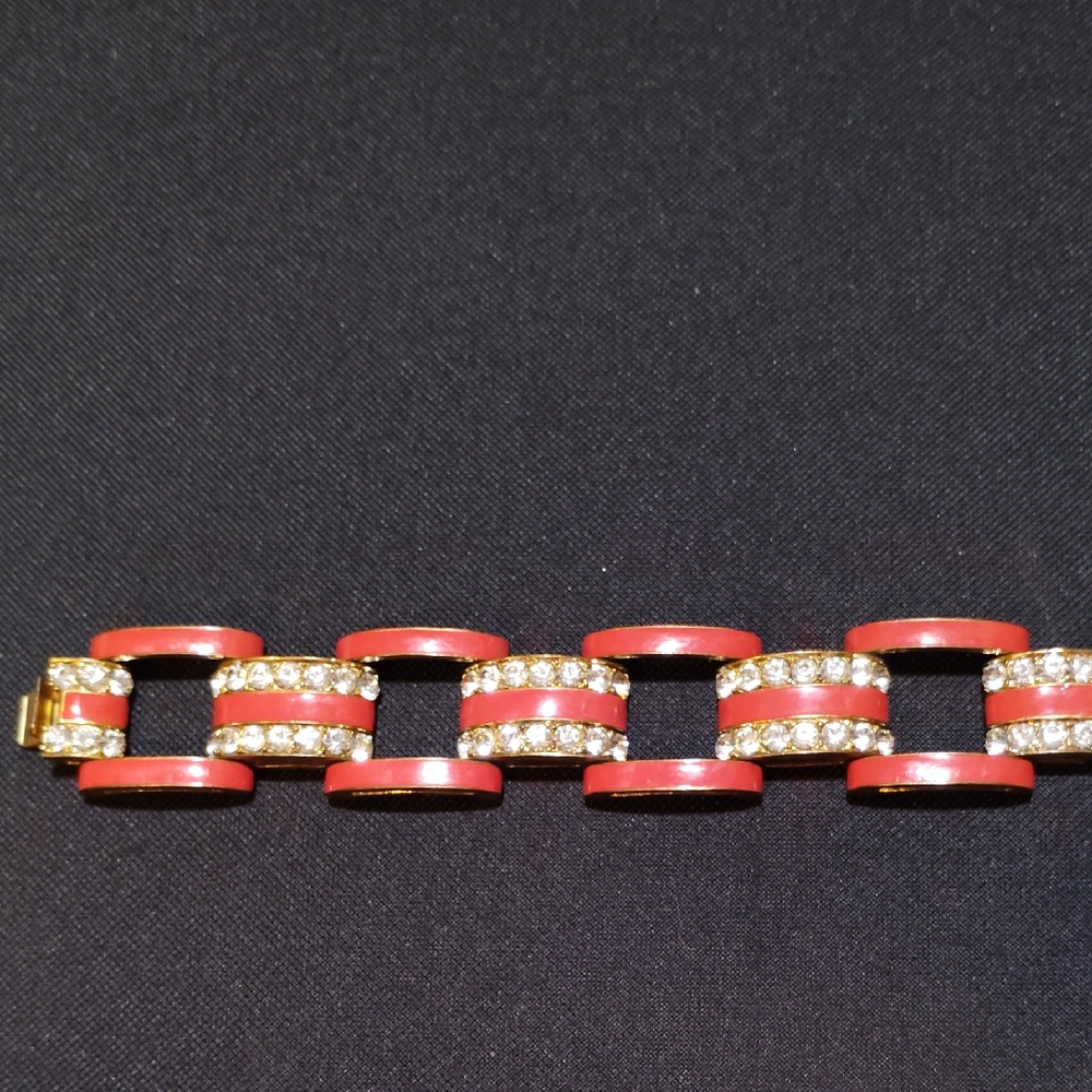 J. Crew Vintage Gold and Pink Link Bracelet